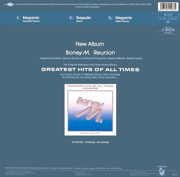 Boney M. : Megamix (Extended Version) (12", Single)
