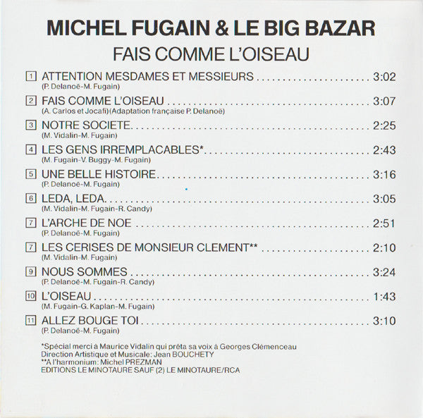 Michel Fugain : Fugain & Le Big Bazar (CD, Album, M/Print, RE)
