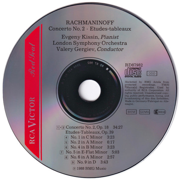 Sergei Rachmaninoff / Yevgeny Kissin / London Symphony Orchestra / Valery Gergiev : Concerto No.2 - 6 Etudes-Tableaux (CD)