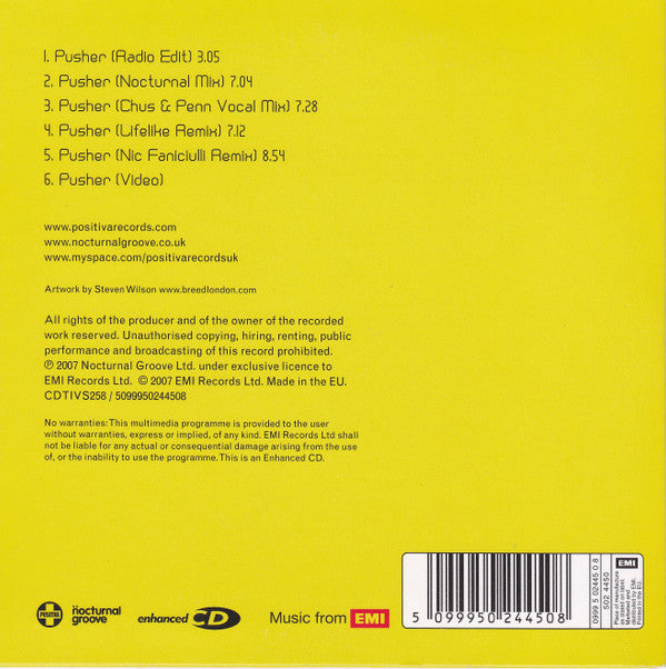 Shapeshifters : Pusher (CD, Single, Enh, Car)