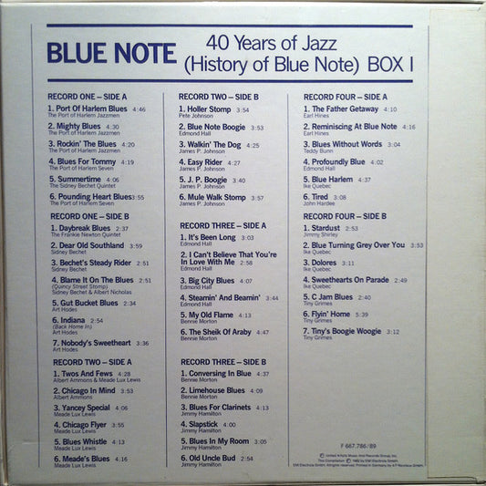 Various : 40 Years Of Jazz - The Best Of Blue Note - Box 1 (4xLP, Comp + Box)