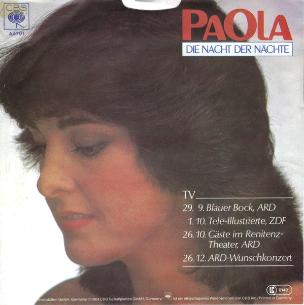 Paola (2) : Die Nacht Der Nächte (7", Single)