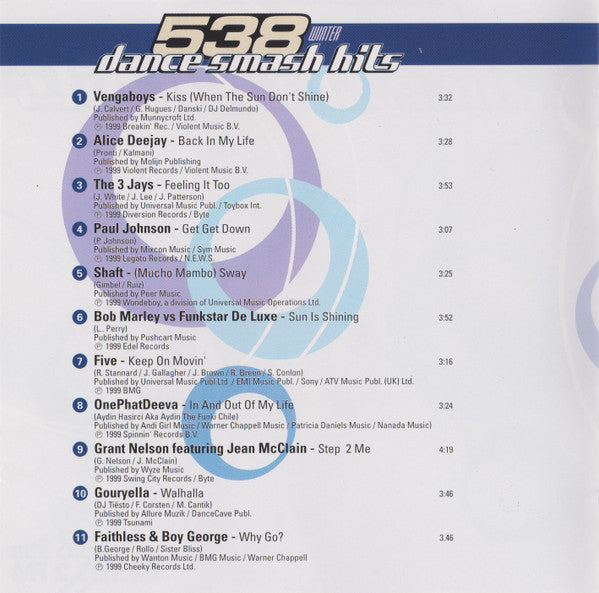 Various : 538 Dance Smash Hits - Winter (CD, Comp)