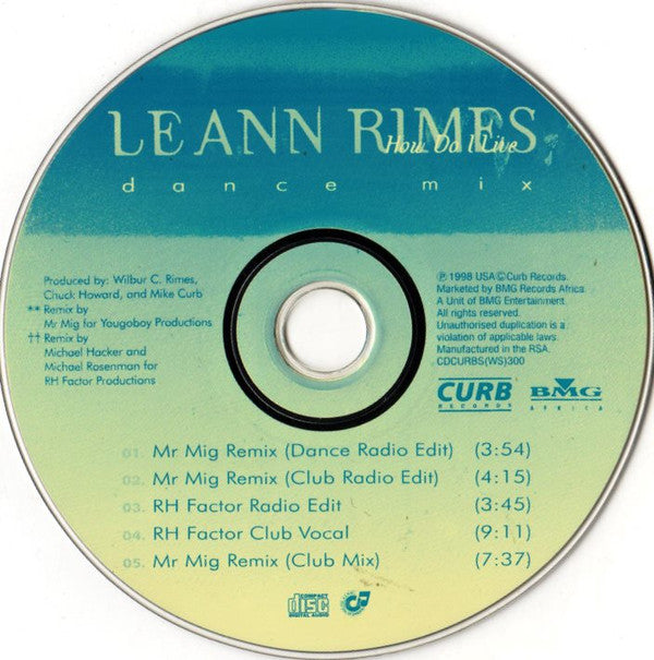 LeAnn Rimes : How Do I Live (Dance Mix) (CD, Single)
