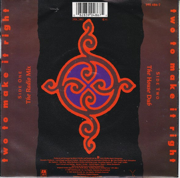 Seduction : Two To Make It Right (7", Single)