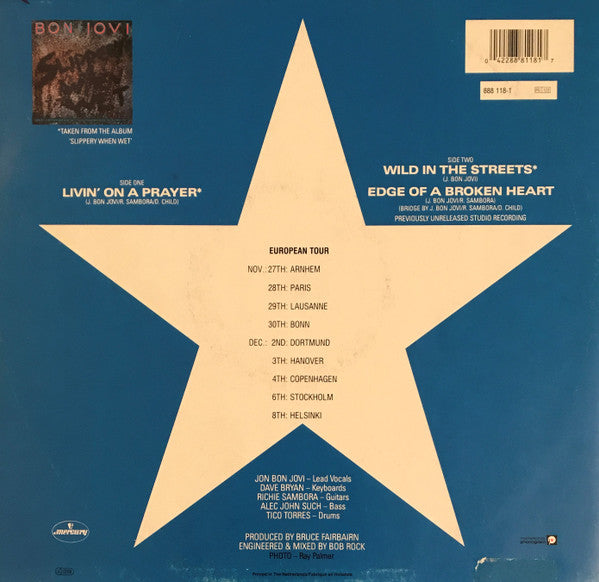 Bon Jovi : Livin' On A Prayer (12", Single)