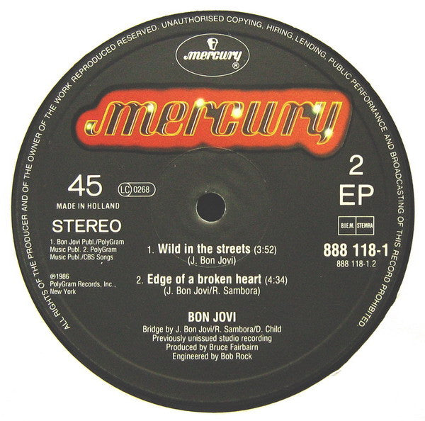 Bon Jovi : Livin' On A Prayer (12", Single)