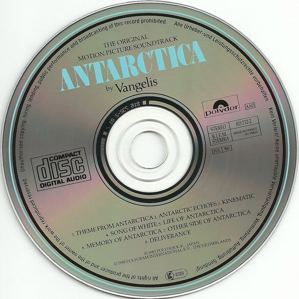 Vangelis : Antarctica (Music From Koreyoshi Kurahara's Film) = 南極物語 (CD, Album, RE, PMD)