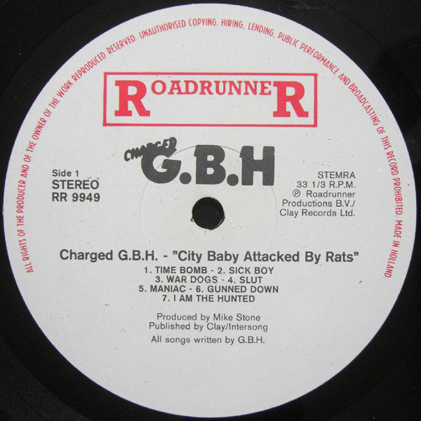 G.B.H. : City Baby Attacked By Rats (LP, Album)