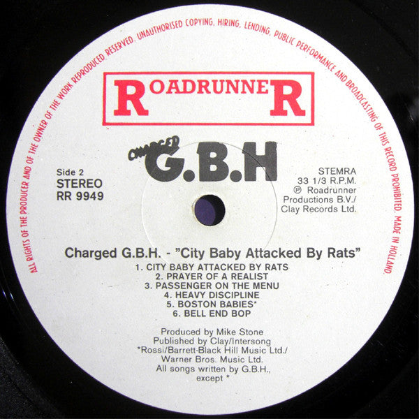 G.B.H. : City Baby Attacked By Rats (LP, Album)