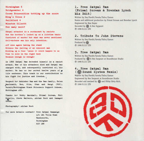 Asian Dub Foundation : Free Satpal Ram (CD, Maxi)