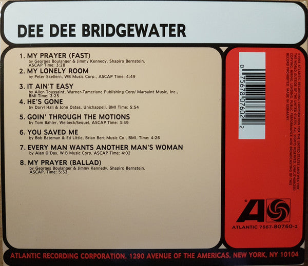 Dee Dee Bridgewater : Dee Dee Bridgewater (CD, Album, RE, Dig)