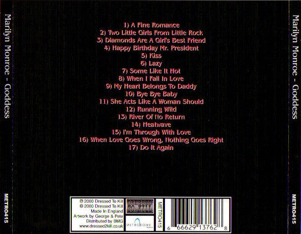Marilyn Monroe : Goddess (CD, Comp)
