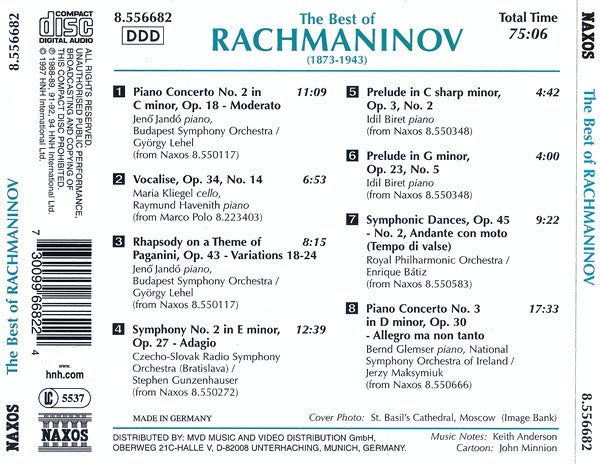 Sergei Vasilyevich Rachmaninoff : The Best Of (CD, Comp)