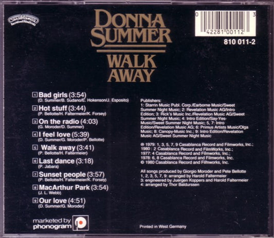 Donna Summer : Walk Away - Collector's Edition (The Best Of 1977-1980) (CD, Comp, RP)