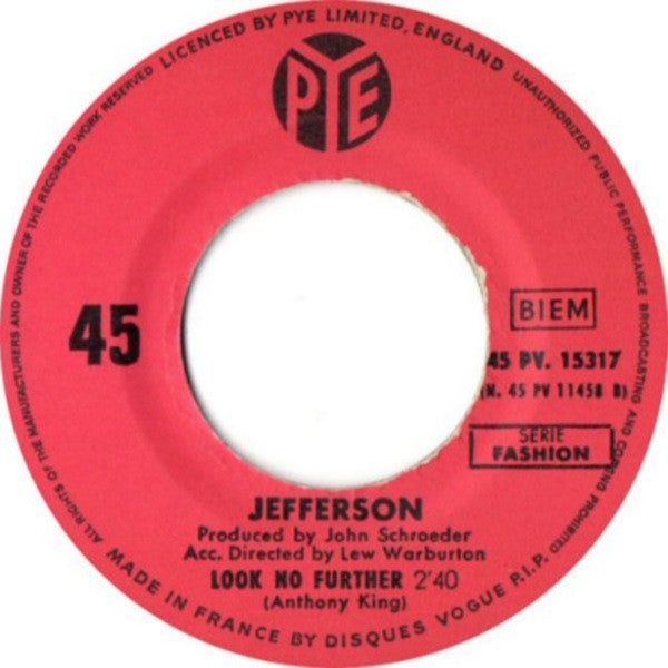 Jefferson (3) : The Colour Of My Love (7", Single)