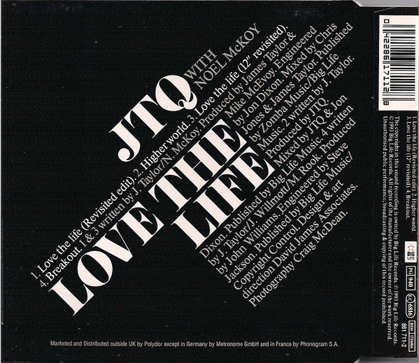 The James Taylor Quartet With Noel McKoy : Love The Life (CD, Single)
