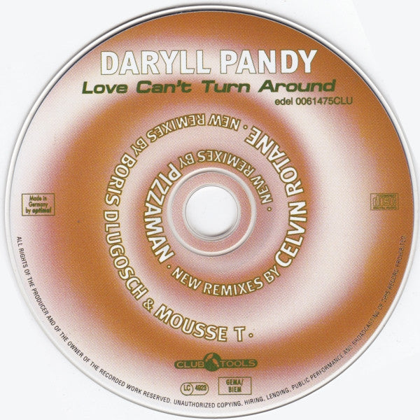 Darryl Pandy : Love Can't Turn Around (New Remixes) (CD, Maxi)