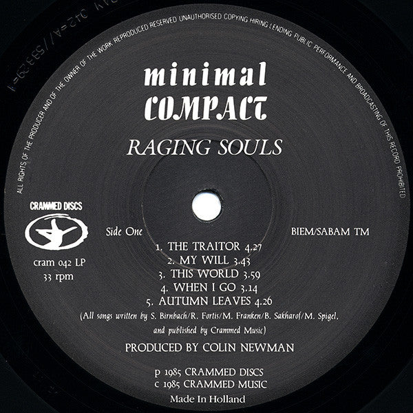 Minimal Compact : Raging Souls (LP, Album)