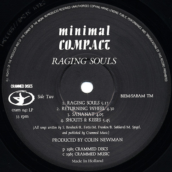 Minimal Compact : Raging Souls (LP, Album)