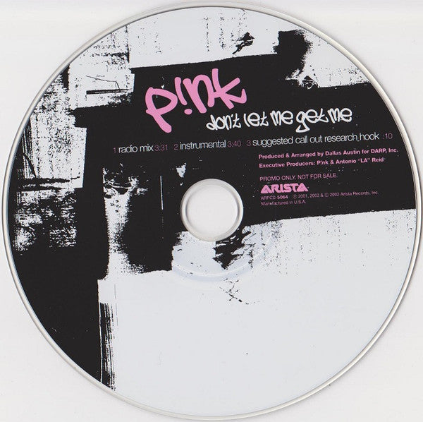 P!NK : Don't Let Me Get Me (CD, Single, Promo)