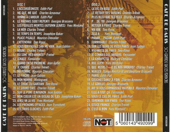 Various : Café De Paris (50 Grands Succès Français) (2xCD, Comp)