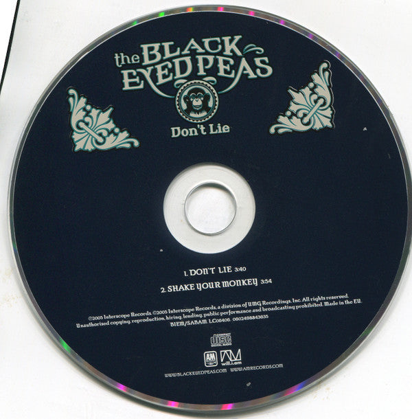 Black Eyed Peas : Don't Lie (CD, Single, Car)