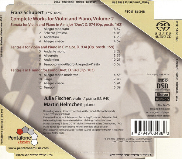 Franz Schubert - Julia Fischer (4), Martin Helmchen : Complete Works For Violin And Piano, Volume 2 (SACD, Hybrid, Multichannel, Album)