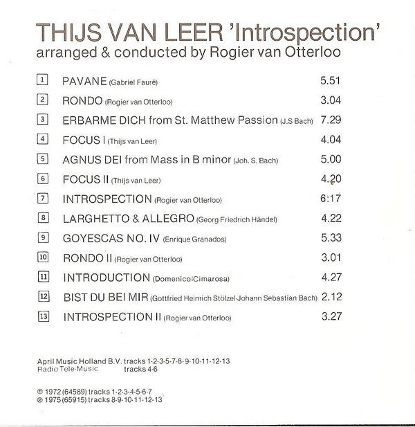 Thijs van Leer : Introspection (CD, Album, RE)