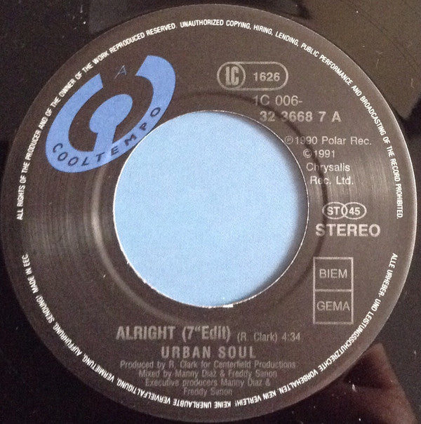 Urban Soul : Alright (7", Single)
