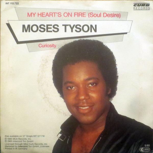 Moses Tyson, Jr. : My Heart's On Fire (Soul Desire) (7", Single)
