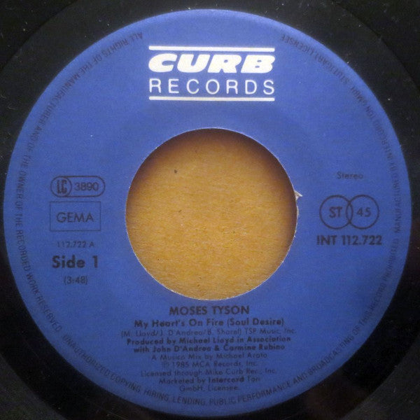 Moses Tyson, Jr. : My Heart's On Fire (Soul Desire) (7", Single)