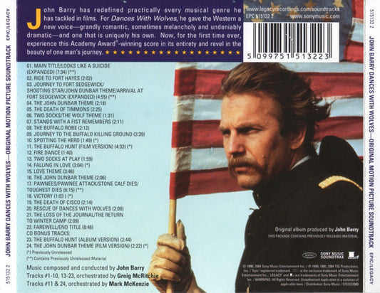 John Barry : Dances With Wolves (Original Motion Picture Soundtrack) (HDCD, Album, RE)