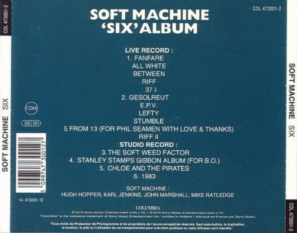 Soft Machine : Six (CD, Album, RE)
