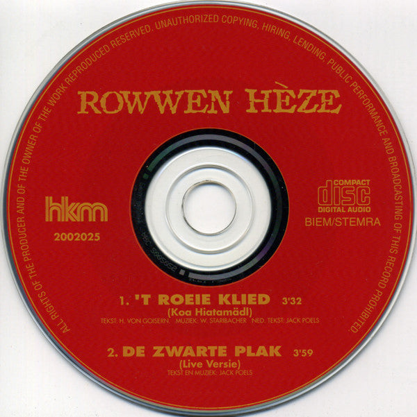 Rowwen Hèze : 't Roeie Klied (CD, Single)