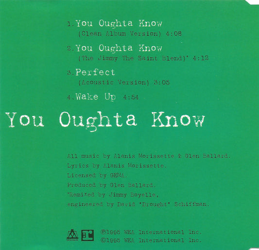 Alanis Morissette : You Oughta Know (CD, Single)