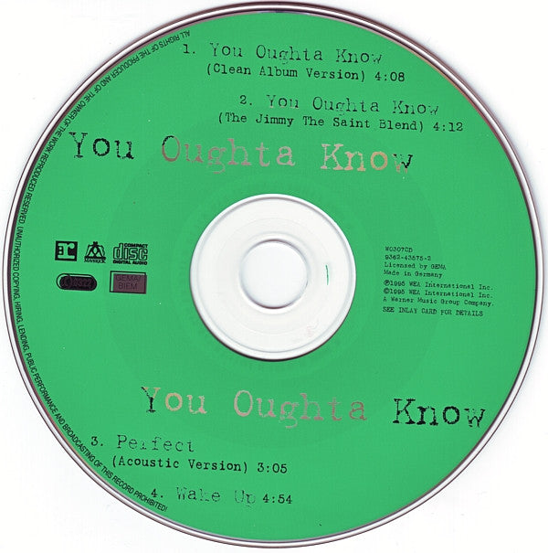 Alanis Morissette : You Oughta Know (CD, Single)