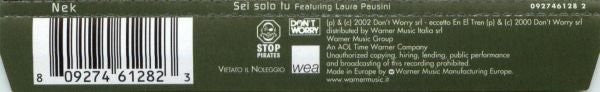 Nek Featuring Laura Pausini : Sei Solo Tu (CD, Maxi)