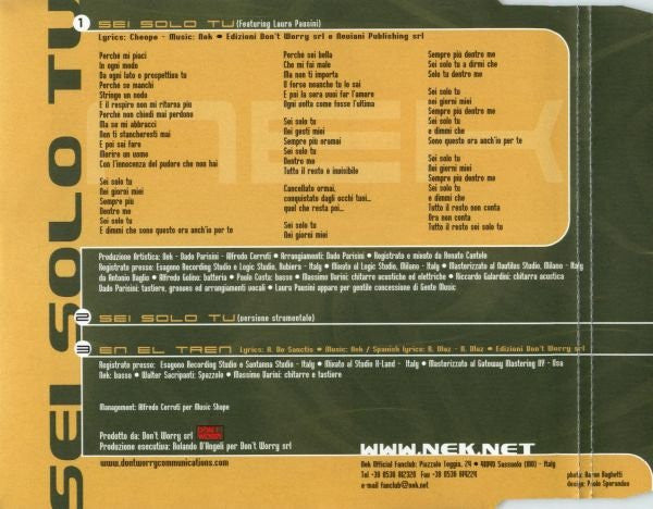 Nek Featuring Laura Pausini : Sei Solo Tu (CD, Maxi)