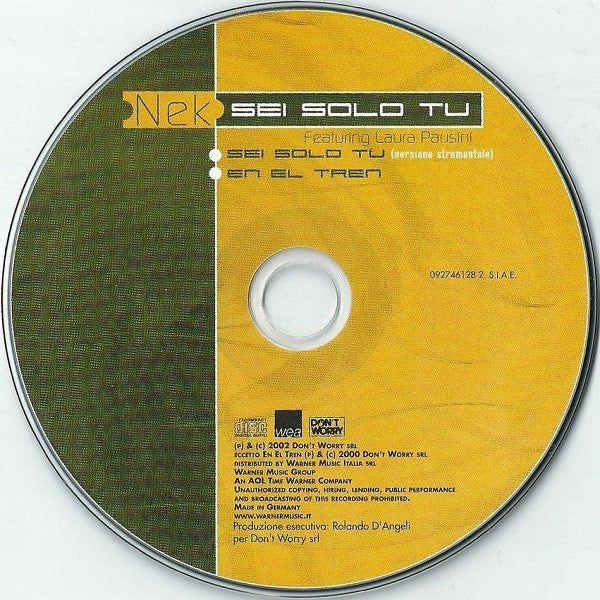 Nek Featuring Laura Pausini : Sei Solo Tu (CD, Maxi)
