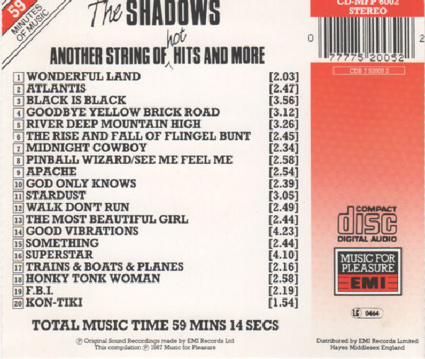 The Shadows : Another String Of Hot Hits And More (CD, Comp, RE)