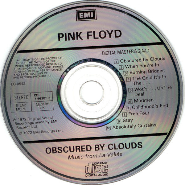 Pink Floyd : Obscured By Clouds (Music From La Vallée) (CD, Album, RE)