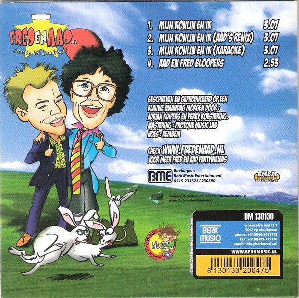Fred En Aad : Mijn Konijn En Ik (CD, Single)