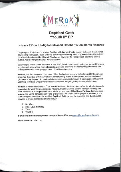 Deptford Goth : Youth II (CDr, EP, Promo)