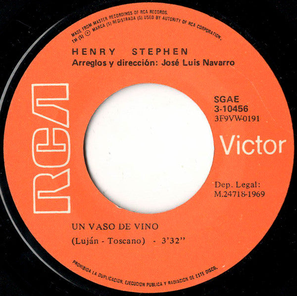 Henry Stephen : Un Vaso De Vino / Stella (7")