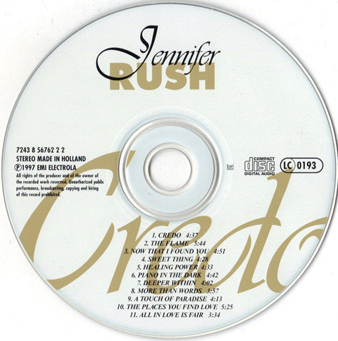 Jennifer Rush : Credo (CD, Album)