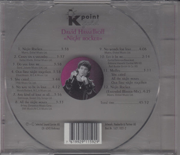 David Hasselhoff : Night Rocker (CD, Album, RE)