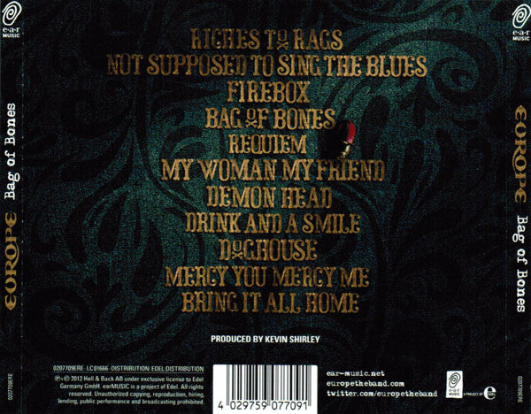Europe (2) : Bag Of Bones (CD, Album)