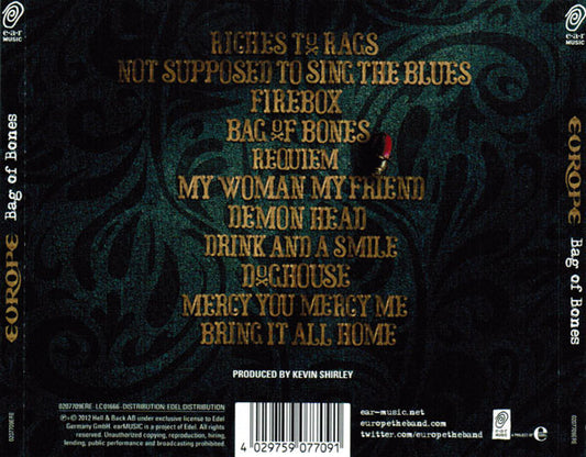Europe (2) : Bag Of Bones (CD, Album)