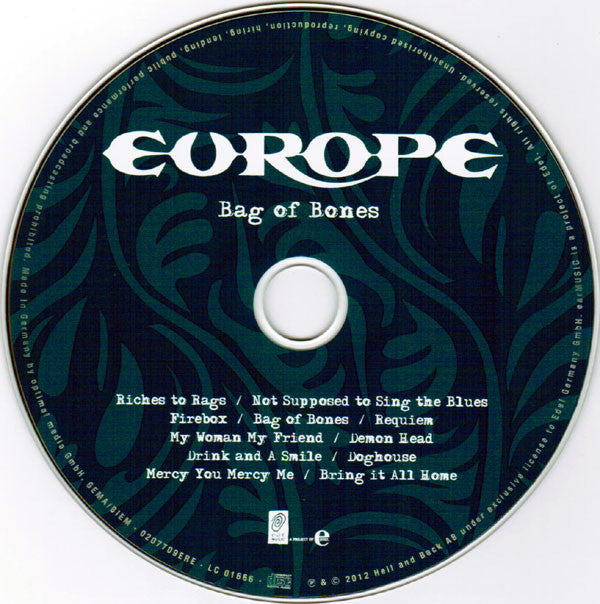 Europe (2) : Bag Of Bones (CD, Album)